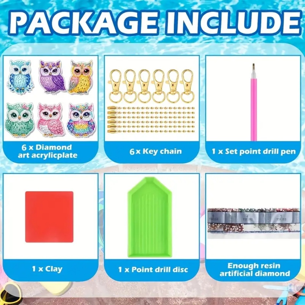 Porte-clés en diamant 6 pièces - Resin Craft Ideas avis et prix